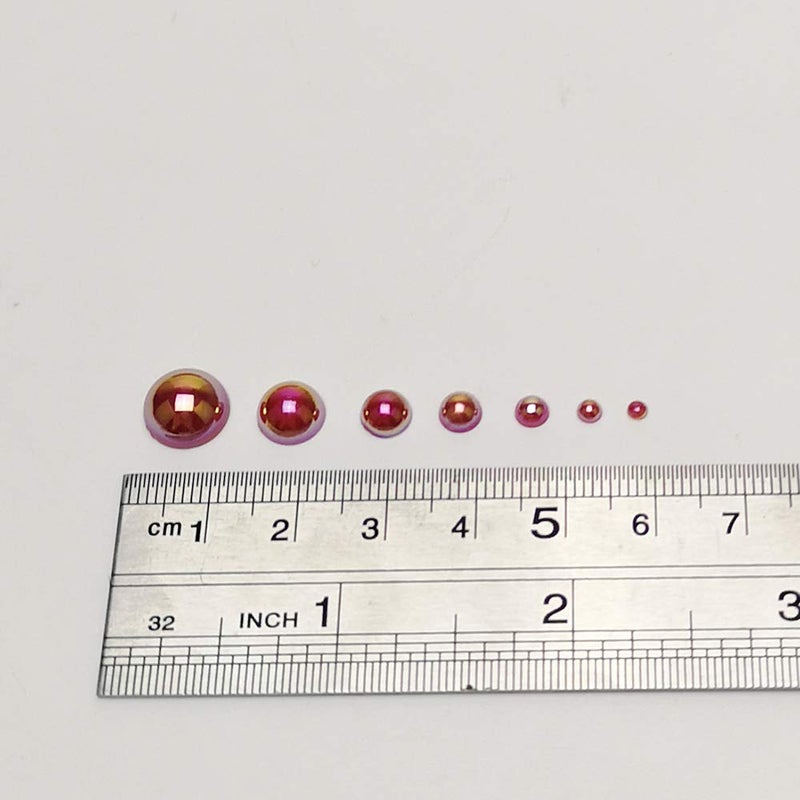 Chenkou Craft 3000PCS 1 Box Red Round Flatback Imitation Half Pearls Bead Loose Beads Gem (Red Half Ball) - Image 2
